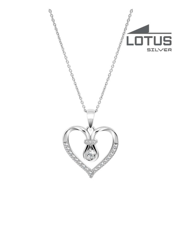 LOTUS SILVER HEART NECKLACE